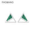 PAG & MAG-Boucles d'oreilles à tige triangle en argent regardé 925 boucles d'oreilles à breloques