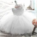 Robe de baptême blanche pour bébé fille de 0 à 2 ans robe de fête d'anniversaire pour bébé fille