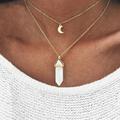 Urban Outfitters Jewelry | Layered Opal Stone & Moon Necklace | Color: Red/White | Size: Os