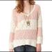 Free People Sweaters | Free People Chunky Oversized Striped Pink Sweater | Color: Pink/White | Size: Xs
