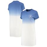 Women's Junk Food Heathered Royal/White New England Patriots Ombre Tri-Blend T-Shirt Dress