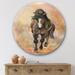 East Urban Home Portrait Of Beautiful Chestnut Horse II - Farmhouse Metal Circle Wall Art Metal in Brown | 11 H x 11 W x 1 D in | Wayfair