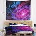 East Urban Home Polyester Fractal Rose Flower Tapestry w/ Hanging Accessories Included Polyester in Black/Indigo | 50 H x 60 W in | Wayfair