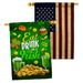 Breeze Decor Eat Drink Be Irish 2-Sided Polyester 40 x 28 in. House Flag in Green/Yellow | 40 H x 28 W in | Wayfair