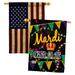 Breeze Decor Time To Mardi Gras 2-Sided Polyester 40 x 28 in. House Flag in Black/Red/Yellow | 40 H x 28 W in | Wayfair