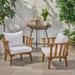 Cherri Patio Chair w/ Cushions Wood in Brown/White Laurel Foundry Modern Farmhouse® | 25.5 H x 32 W x 27 D in | Wayfair