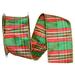 The Holiday Aisle® Plaid Ribbon Fabric in Green/Red | 2.5 H x 360 W x 2.5 D in | Wayfair 45B38FAF83D344F3B6F9856444824956