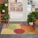 Green/Red Rectangle 2'8" x 4' Area Rug - Andover Mills™ Geib Floral Yellow/Red/Green Indoor/Outdoor Area Rug Polypropylene | Wayfair