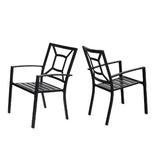 Red Barrel Studio® Bathilde Stacking Patio Dining Armchair in Black | 35 H x 20 W x 22.4 D in | Wayfair C411038DD054458791C73C7353799236