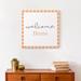 Gracie Oaks Orange Plaid Welcome Home - Wrapped Canvas Textual Art Canvas in Orange/White | 16 H x 16 W x 1.25 D in | Wayfair