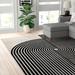 White 67 x 47 x 0.5 in Area Rug - Zipcode Design™ Elson Geometric Black/Beige Area Rug | 67 H x 47 W x 0.5 D in | Wayfair