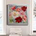 Red Barrel Studio® Modern Garden I - Picture Frame Painting on Canvas in Indigo/Pink/Red | 17.5 H x 17.5 W x 1.5 D in | Wayfair