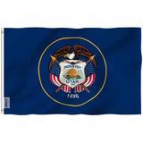 ANLEY Utah State Sided Polyester 36" x 60" House Flag in Blue | 36 H x 60 W in | Wayfair A.Flag.StateUtah