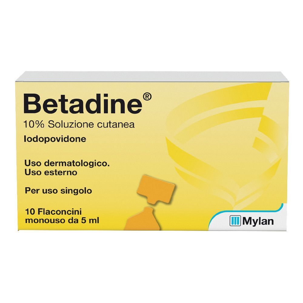 BETADINE*soluz cutanea 10 flaconcini monouso 5 ml 10% 10x5 Soluzione