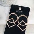 J. Crew Jewelry | J. Crew Pav Circle And Square Earrings | Color: Gold | Size: Os