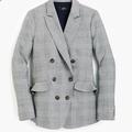 J. Crew Jackets & Coats | J Crew Double Breasted Ruffle Pocket Blazer Plaid | Color: Black/Gray | Size: 12