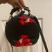 Zara Bags | Floral Embroidered Circle Bag | Color: Black/Red | Size: Os