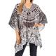 Sakkas 1825 - Aymee Women's Caftan Poncho Cover up V Neck Top Lace up with Rhinestone - TRW275-White - OS