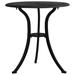 Bloomsbury Market Outdoor Dining Table Garden Patio Table w/ Glass Top Cast Aluminum Metal in Black | 25.59 H x 24.41 W x 24.41 D in | Wayfair