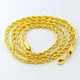 Collier Hip Hop couleur or 24K 3MM cordon torsadé galvanoplastie pour hommes et femmes bijoux de