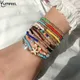 Yumfeel-Bracelets multicouches bohèmes pour femmes bracelets en verre Boho perles exécutives