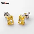 OEVAS-Boucles d'oreilles classiques en argent regardé 100% 925 moissanite créée pierres