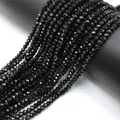 Perles rondes à facettes de 2 et 3mm petite perle en spinelle noire naturelle pour la fabrication