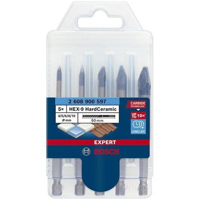 BOSCH 5-tlg. HEX-9 HardCeramic Bohrer-Set 4 - 10 mm weiß