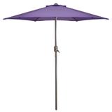 7.5ft Outdoor Patio Market Umbrella with Hand Crank, Purple