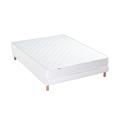 Ensemble matelas accueil latex 3 zones sommier blanc 140x190