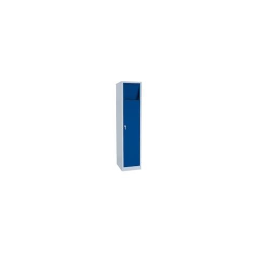 Lüllmann Komfort Stahl Wäscheschrank Wäsche Sammelschrank Wäschesammelschrank 180x60x50cm grau/blau 526521