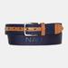 Nautica Men's Logo Embossed Belt Brown Stone, 36W