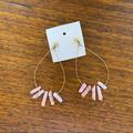 Free People Jewelry | Free People Quartz Crystal Hoop Earrings | Color: Gold/Pink | Size: Os