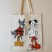 Disney Bags | Hand Painted Tote Bag Disney Dogs Pluto, Scottie | Color: Red/Tan | Size: Os