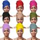 9 Pieces Stretch Head Wraps in 9 Colors Scarf Women African Turban Long Hair Scarf Soft Hair Band Tie Head Scarves for Women