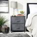 mDesign Small End/Side Nightstand Table w/ 2 Removable Drawers Wood/Metal in Gray/Black | 21.25 H x 17.75 W x 11.75 D in | Wayfair 02183MDCO