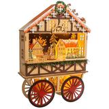 Kurt Adler Light up Musical Wood Wagon w/ Santa & Christmas Village Scene Wood in Brown | 19 H x 4.5 W x 12.5 D in | Wayfair JEL0960