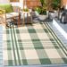 Green/White 27 x 0.2 in Area Rug - Gracie Oaks Andreya Plaid Green/Beige Indoor/Outdoor Area Rug | 27 W x 0.2 D in | Wayfair