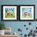 Redwood Rover Woodland Family Bears - 2 Piece Picture Frame Painting Set Plastic in Blue/Green/Indigo | 17 H x 34 W x 1.5 D in | Wayfair