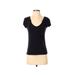 Alfani Intimates Short Sleeve Top Black Scoop Neck Tops - Women's Size Small