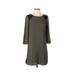 H&M Casual Dress - Shift: Green Color Block Dresses - Women's Size 4