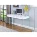 Somette Contemporary Gloss White & Glass Desk