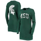 Women's Gameday Couture Green Michigan State Spartans 2-Hit Sweatshirt Mini Dress