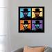 East Urban Home Clint Eastwood Multi Stamp by Radio Days - Graphic Art Print Canvas in Blue/Indigo/Orange | 26 H x 26 W x 1.5 D in | Wayfair