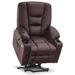 MCombo Faux Leather Power Reclining Heated Massage Chair Faux Leather in White | 42.5 H x 33.5 W x 36.6 D in | Wayfair 6160-7519CRW