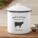 Personalization Mall Farmhouse Kitchen Canister Metal in White | 4 H x 4.25 W x 4.25 D in | Wayfair 24039-S