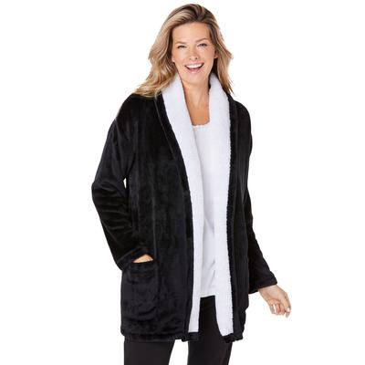 Plus Size Women's Sherpa Lined Collar Microfleece ...