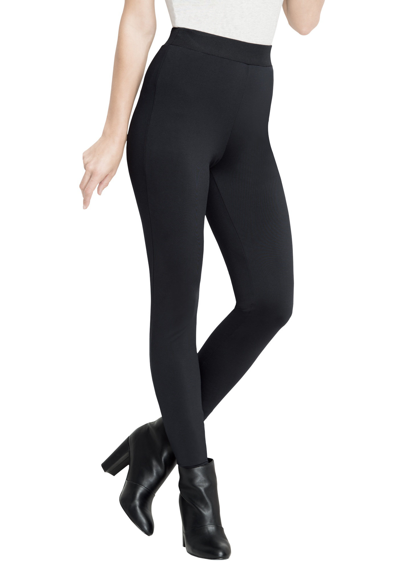 Plus Size Women's Fleece Lined Legging by Roaman's in Black (Size 4X)