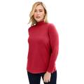 Plus Size Women's Long Sleeve Mockneck Tee by Jessica London in Classic Red (Size 26/28) Mock Turtleneck T-Shirt