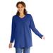 Plus Size Women's Perfect Long-Sleeve V-Neck Tunic by Woman Within in Ultra Blue (Size 34/36)